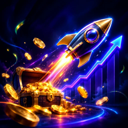 Gráfico de multiplicador de mini game crash em verde e dourado
