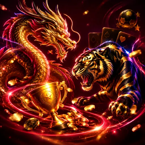 Mesa de dragon tiger com cartas viradas para os dois lados